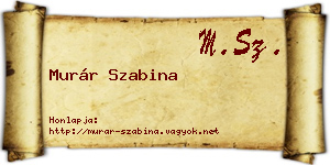 Murár Szabina névjegykártya